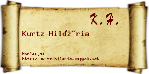 Kurtz Hilária névjegykártya